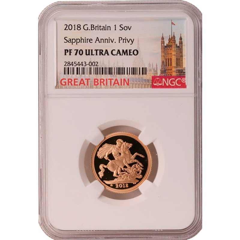 Золотая монета Великобритании 