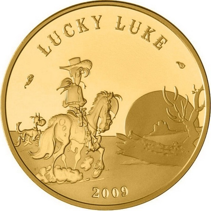 Золотая монета Франции «Счастливчик Люк» 2009 г.в., 7.774 чистого золота (проба 0.920)