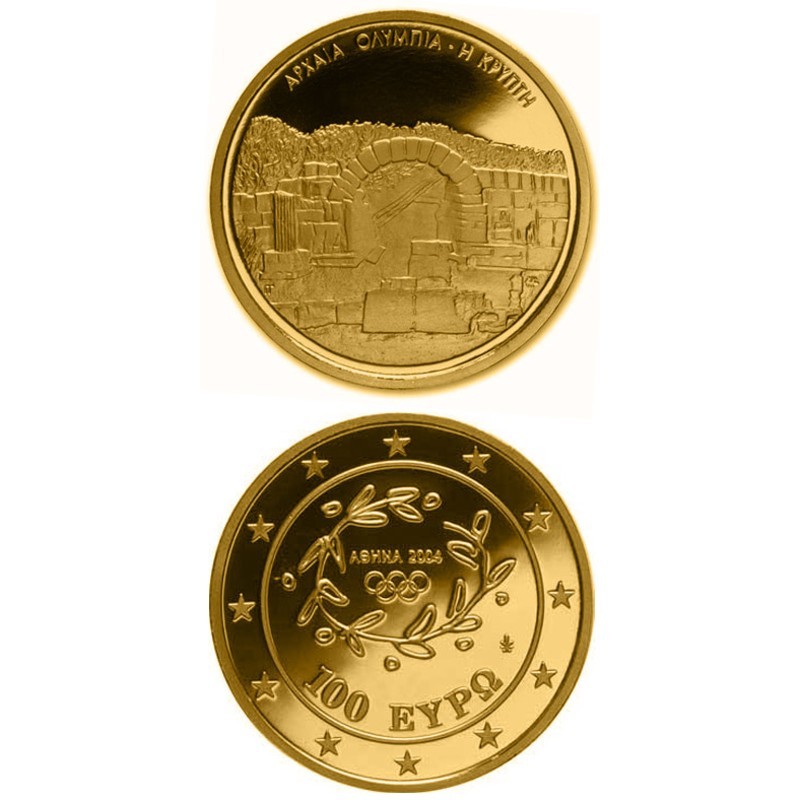 Золотая монета Греции 